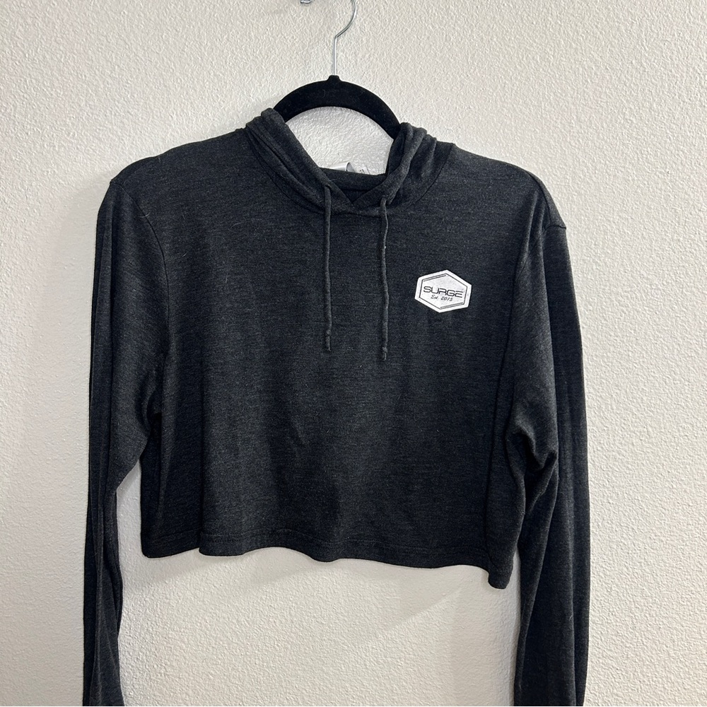 Gray Cropped Hoodie
